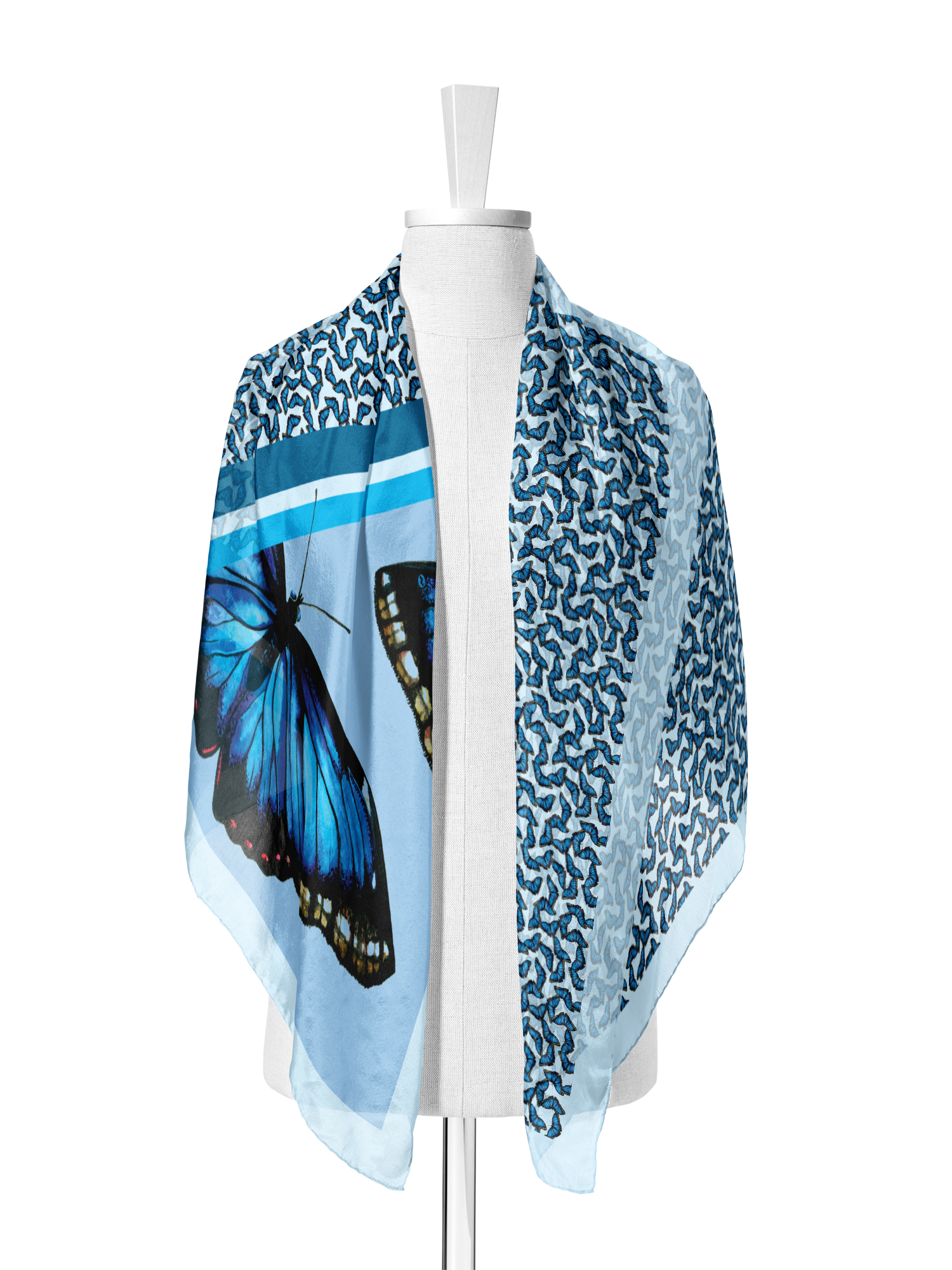 Blue Morpho Butterfly Oblong Scarf | Designed by J6R6