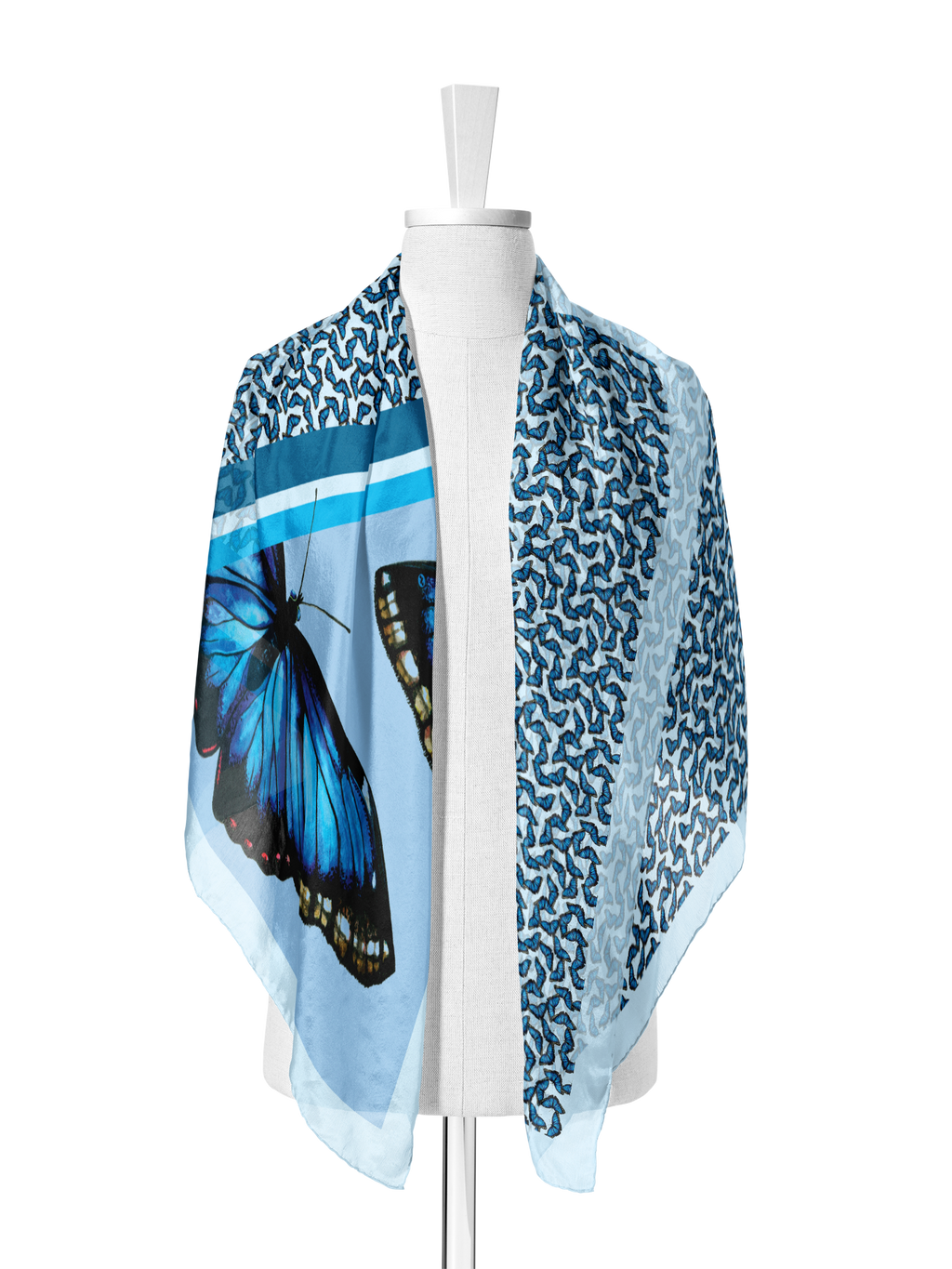 Blue Morpho Butterfly Oblong Scarf | Designed by J6R6
