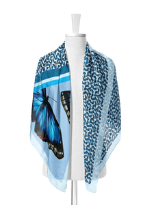 Blue Morpho Butterfly Oblong Scarf | Designed by J6R6