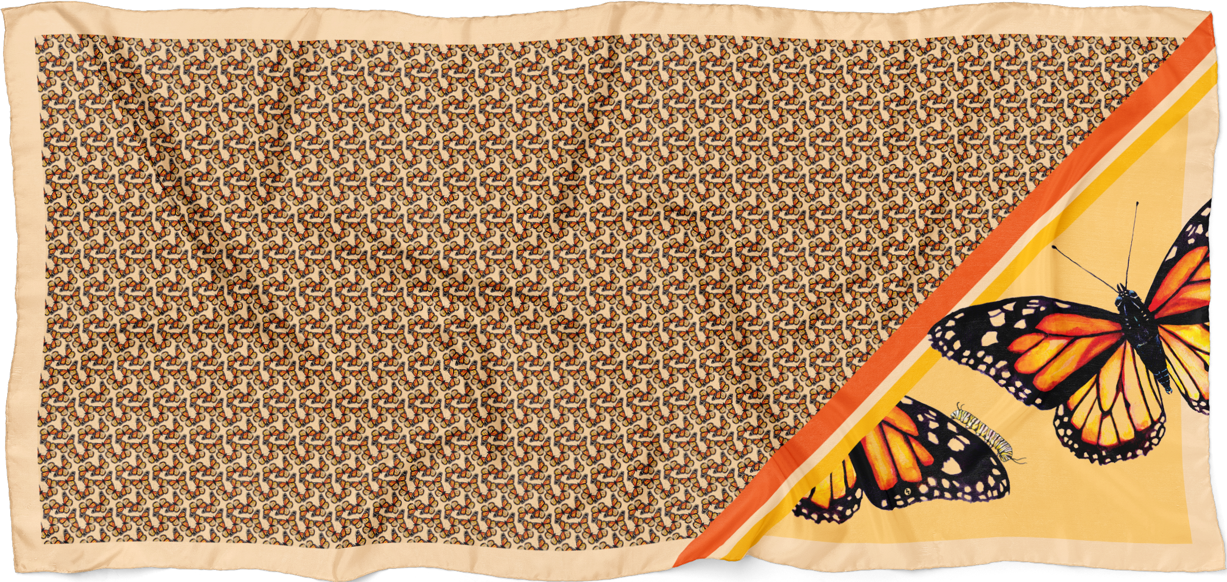 Monarch Butterfly Oblong Scarf | Designed by J6R6