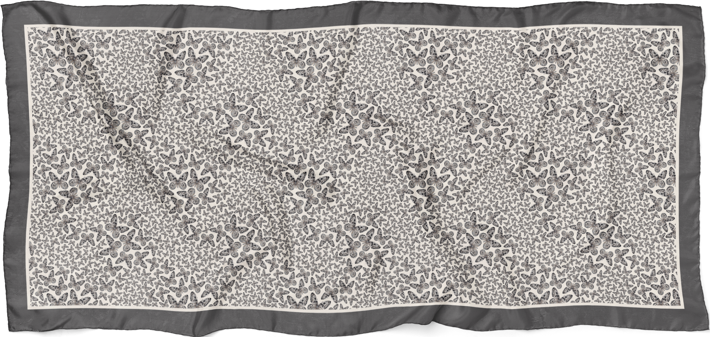 Grey Flutter Oblong Scarf | Designed by J6R6