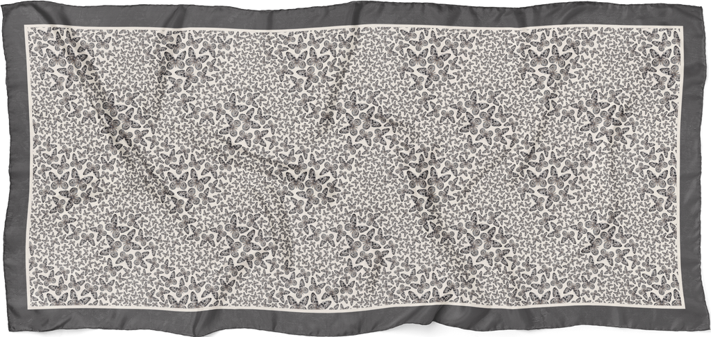 Grey Flutter Oblong Scarf | Designed by J6R6